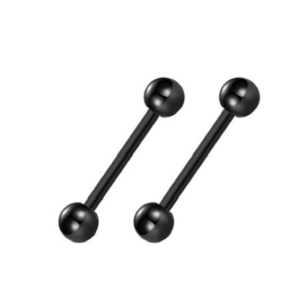 Stainless Steel Black Straight Barbell Jewelry with Balls